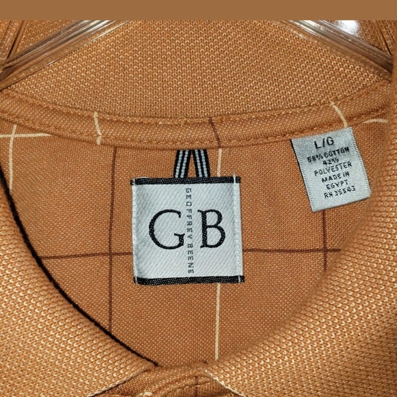 Geoffrey Beane Sz L Polo Shirt Window Pane Design - Picture 5 of 5